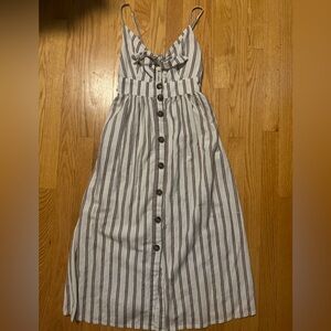 Button up midi dress with cutout